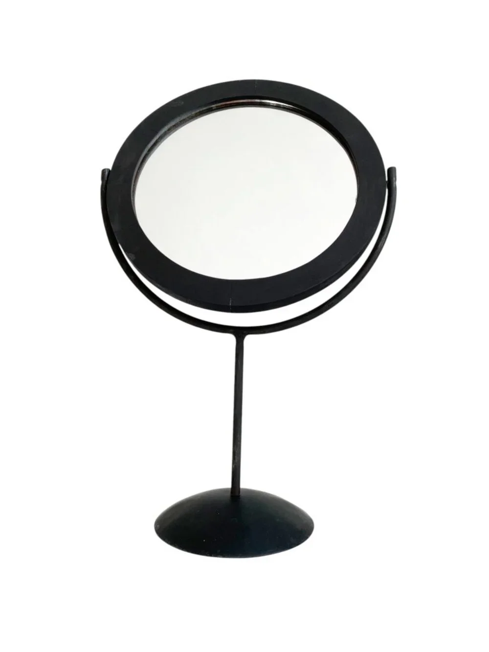 Black Tabletop 360 Swivel Metal & Wood Decor Mirror | Bathroom Vanity Boho